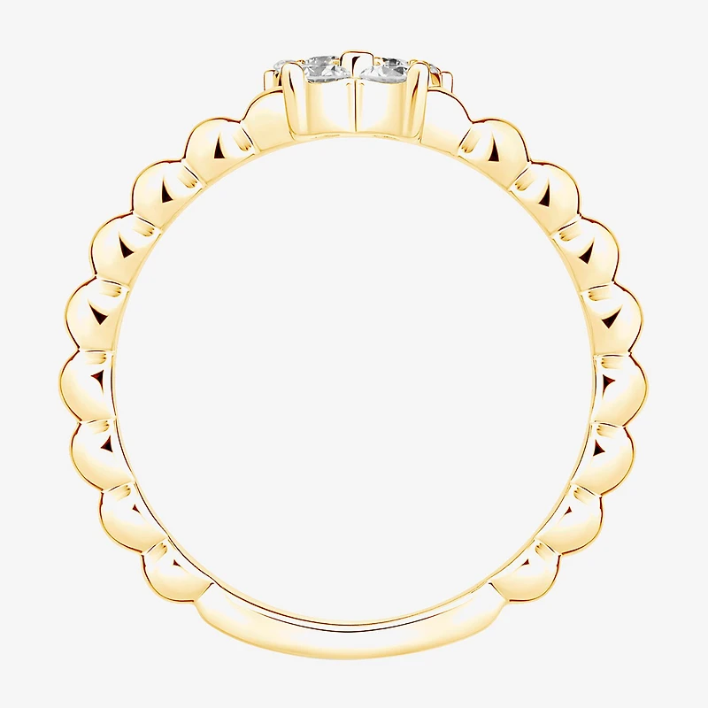 Butterfly (Vs2, F) Womens 1/6 CT. T.W. Lab Grown White Diamond 14K Gold Over Silver Cocktail Ring