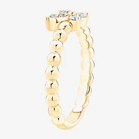 Butterfly (Vs2, F) Womens 1/6 CT. T.W. Lab Grown White Diamond 14K Gold Over Silver Cocktail Ring