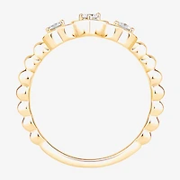 (Vs2, F) Womens 1/6 CT. T.W. Lab Grown White Diamond 14K Gold Over Silver Heart Cocktail Ring