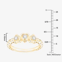 (Vs2, F) Womens 1/6 CT. T.W. Lab Grown White Diamond 14K Gold Over Silver Heart Cocktail Ring