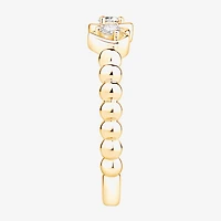 (Vs2, F) Womens 1/6 CT. T.W. Lab Grown White Diamond 14K Gold Over Silver Heart Cocktail Ring