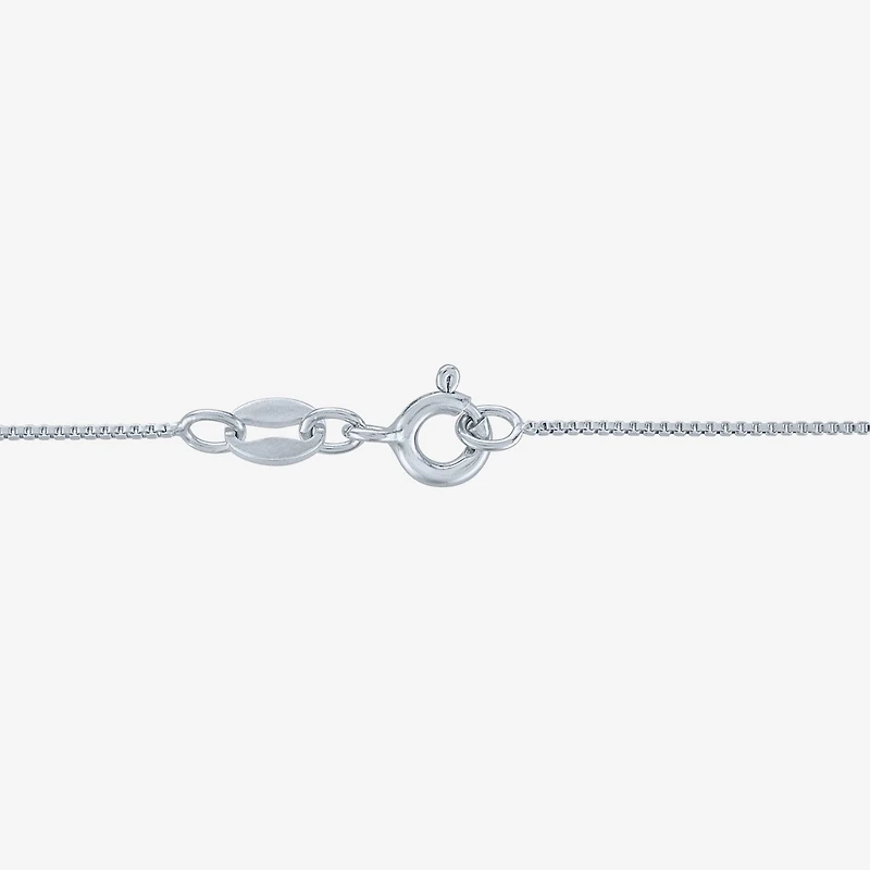 1/10 CT.T.W. Natural Diamond Sterling SIlver Ribbon-Style Cross Pendant Necklace