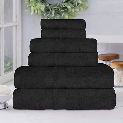 SUPERIOR® Ultra Collection | 100% Cotton 6-pc. Quick Dry Solid Bath Towel Set