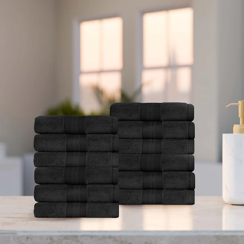 SUPERIOR® Aria Collection | 100% Turkish Cotton 12-pc. Quick Dry Washcloth