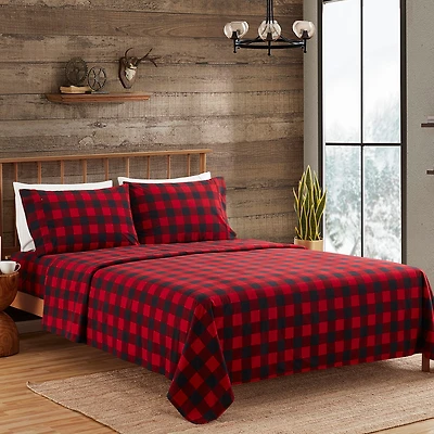 Sweet Home Collection™ Buffalo Plaid Printed Extra Deep Pocket Flannel Sheet Set