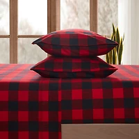 Sweet Home Collection™ Buffalo Plaid Printed Extra Deep Pocket Flannel Sheet Set