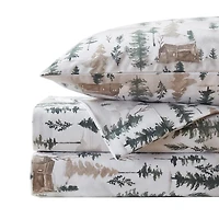 Sweet Home Collection™ Winter Cabin Printed Extra Deep Pocket Flannel Sheet Set