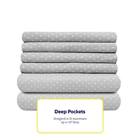 Sweet Home Collection™ 6 Piece Polka Dots Printed Sheet Set, Deluxe Ultra Soft 1500 Series, Double Brushed Microfiber