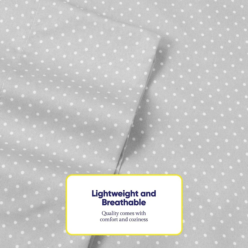 Sweet Home Collection™ 6 Piece Polka Dots Printed Sheet Set, Deluxe Ultra Soft 1500 Series, Double Brushed Microfiber