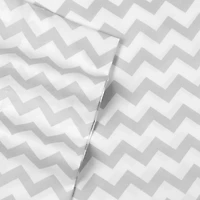 Sweet Home Collection™ 6 Piece Chevron Printed Gray Sheet Set, Deluxe Ultra Soft 1500 Series, Double Brushed Microfiber