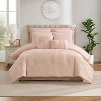 Sweet Home Collection™ 7 Piece Medallion Clip Jacquard Comforter & Decorative Pillow Set