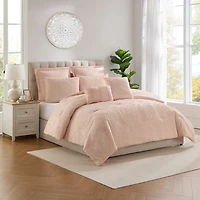 Sweet Home Collection™ 7 Piece Medallion Clip Jacquard Comforter & Decorative Pillow Set