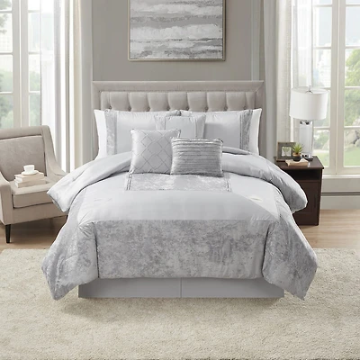 Sweet Home Collection™ Luna 7 Piece Crushed Velvet Elegant Bedding Set