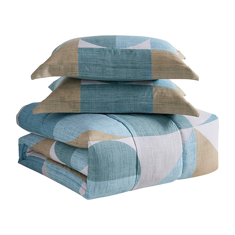 Sweet Home Collection™ Geo-Aqua 7 Piece Bed a Bag Set