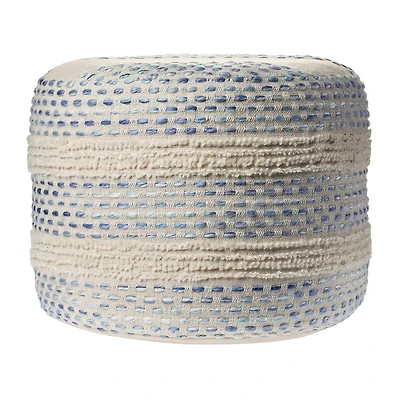 LR Home Eleanor 14" Handmade Cotton Blend Pouf