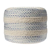LR Home Eleanor 14" Handmade Cotton Blend Pouf
