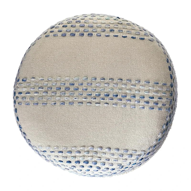 LR Home Eleanor 14" Handmade Cotton Blend Pouf
