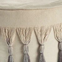 LR Home Levi 14" Handmade Cotton Pouf in Beige Ombre