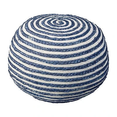 LR Home Ellie 14" Handmade Jute Pouf