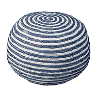 LR Home Ellie 14" Handmade Jute Pouf