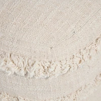 LR Home Surrey 14" Handmade Fringed Cotton Pouf