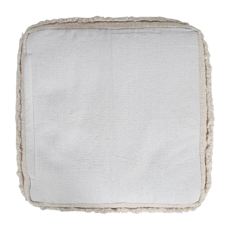 LR Home Surrey 14" Handmade Fringed Cotton Pouf