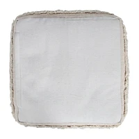 LR Home Surrey 14" Handmade Fringed Cotton Pouf