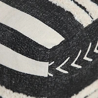 LR Home Vanessa 14" Handmade Cotton Pouf in Black/White