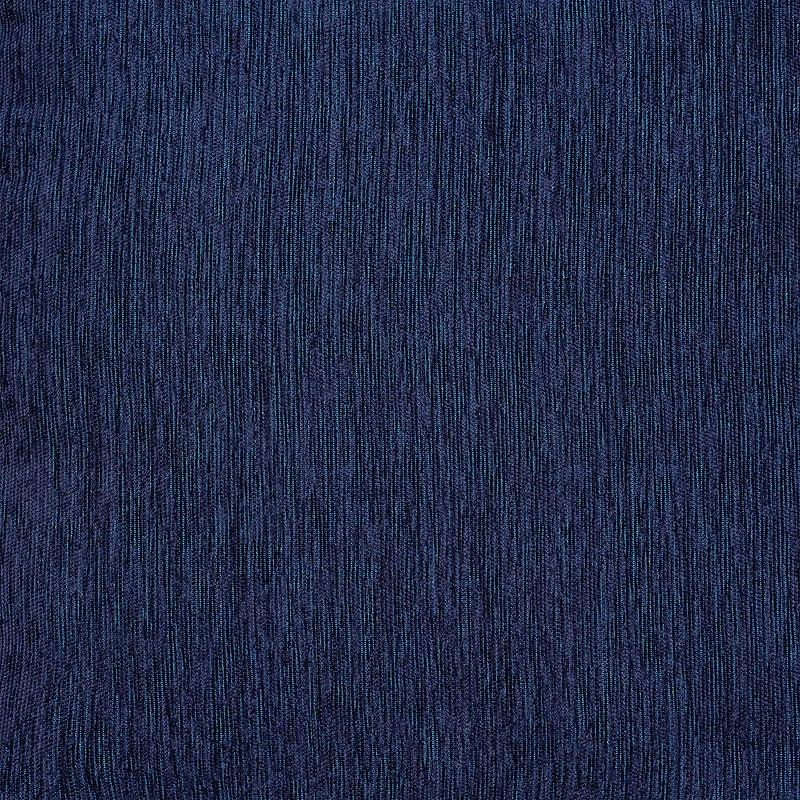 LR Home Victoria 18" Power-Loomed Polyester Blend Pouf in Navy Blue