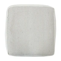 LR Home Tristan 14" Handmade Cotton Blend Pouf in Cream