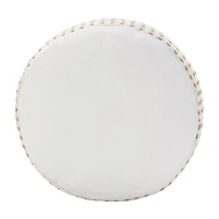 LR Home Naples 14" Handmade Jute Blend Pouf in White/Tan