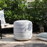 LR Home Belgravia 20" Handmade Polyester Pouf