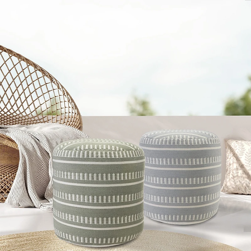 LR Home Belgravia 20" Handmade Polyester Pouf