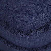 LR Home Surrey 14" Handmade Fringed Cotton Pouf