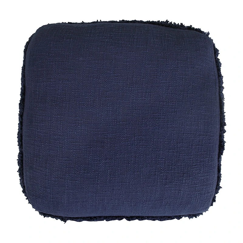 LR Home Surrey 14" Handmade Fringed Cotton Pouf
