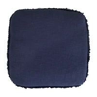 LR Home Surrey 14" Handmade Fringed Cotton Pouf