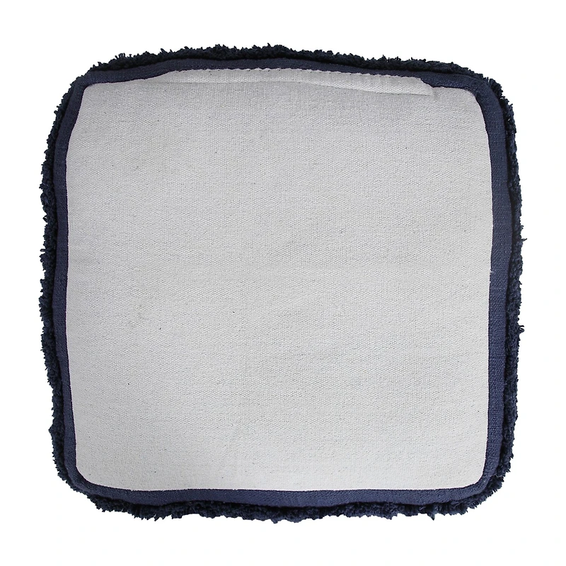 LR Home Surrey 14" Handmade Fringed Cotton Pouf