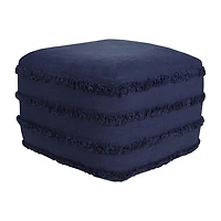 LR Home Surrey 14" Handmade Fringed Cotton Pouf