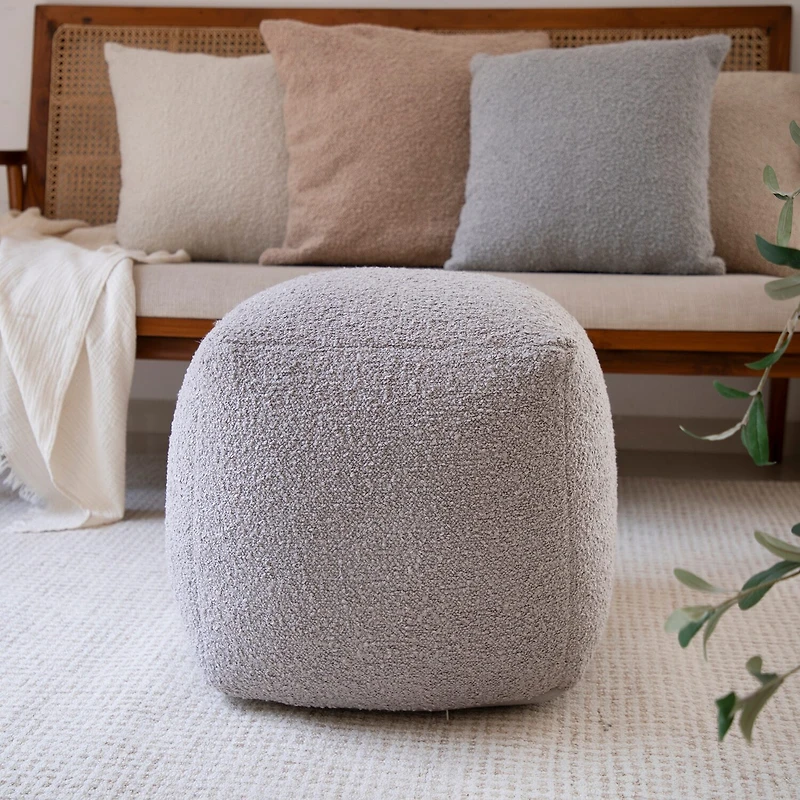 LR Home Albert 18" Handmade Polyester Pouf