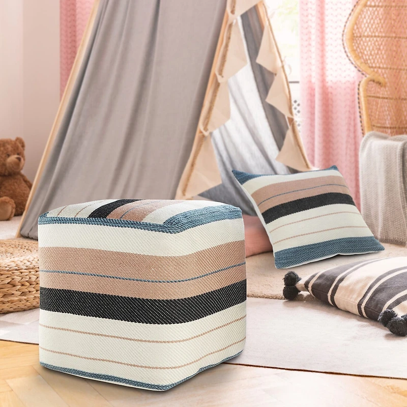 LR Home Caerwyn 20" Handmade Polyester Pouf