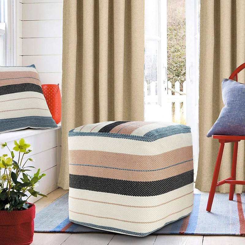 LR Home Caerwyn 20" Handmade Polyester Pouf