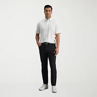Haggar The Active Series City Flex 5 Pocket Cotton Traveler Mens Comfort Waistband Straight Fit Flat Front Pant