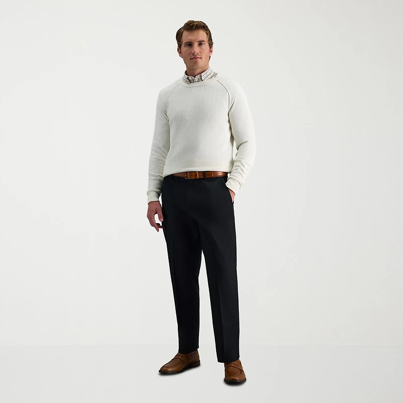 Haggar Premium No Iron Khaki Mens Classic Fit Flat Front Pant