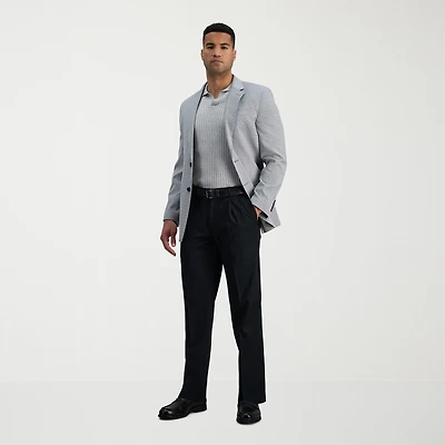 Haggar Premium No Iron Khaki Mens Classic Fit Pleated Pant