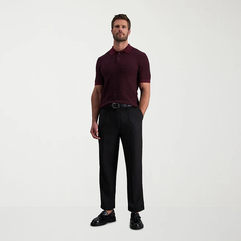 Haggar Premium Comfort Mens Cuffed Classic Fit Dress Pleated Pant