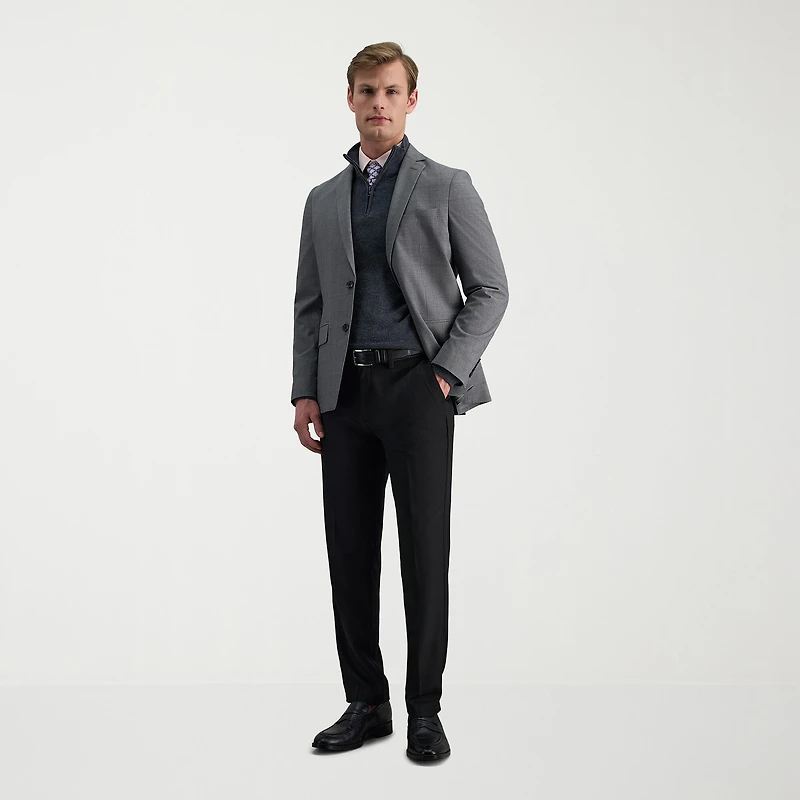 Haggar Cool 18 Pro Mens Comfort Waistband Slim Fit Flat Front Pant