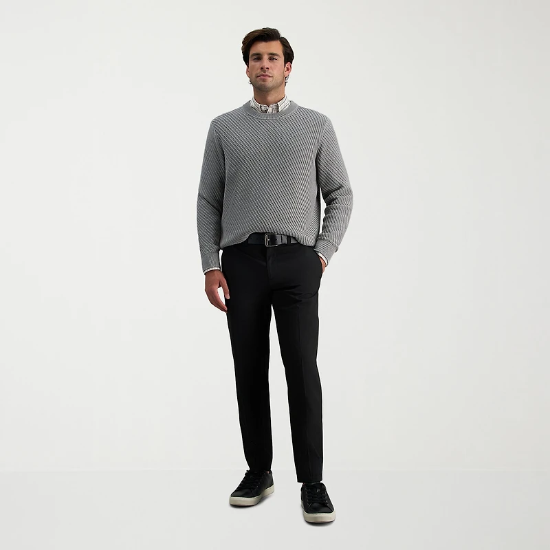 Haggar Cool Right Performance Flex Mens COMFORT WAISTBAND Straight Fit Flat Front Pant