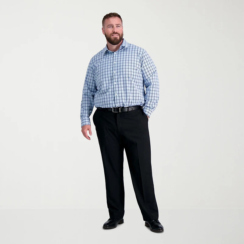 Haggar Premium Comfort Mens Waistband Straight Fit Big and Tall Dress Flat Front Pant