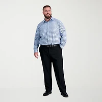 Haggar Premium Comfort Mens Waistband Straight Fit Big and Tall Dress Flat Front Pant