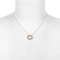 Bijoux Bar Delicates Tri Tone Womens Circle 16 Inch Pendant Necklace